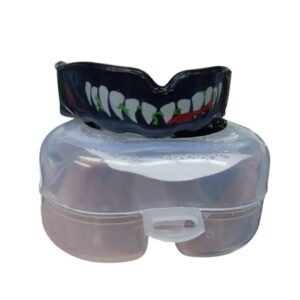 Protector bucal de silicona doble capa negro con diseño