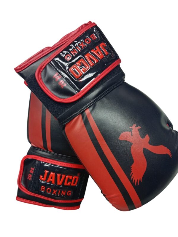Guantes Eco cuero Javco N/ROJO