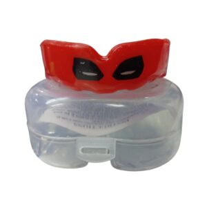 Protector bucal de silicona doble capa rojo con diseño