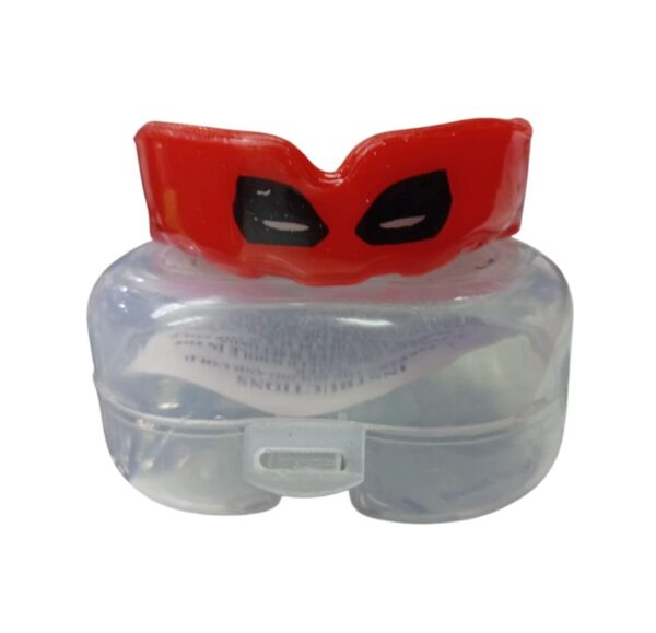 Protector bucal de silicona doble capa rojo con diseño